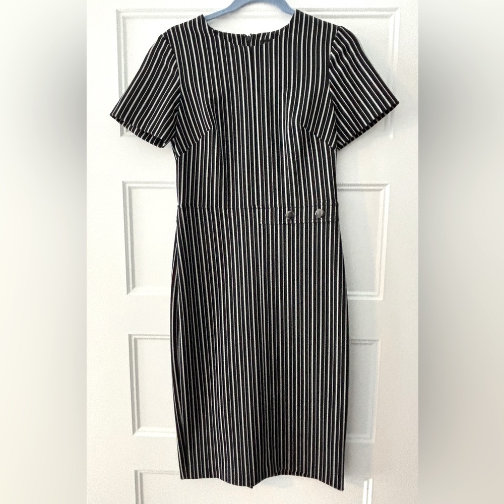 Banana Republic Black Stripe Sheath Dress Size 4